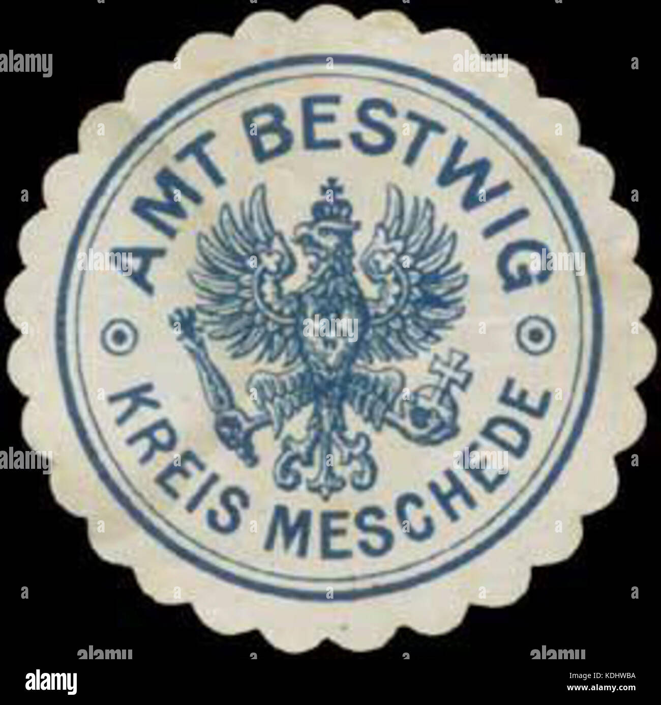 Siegelmarke Amt Bestwig Kreis Meschede W0387737 Stock Photo