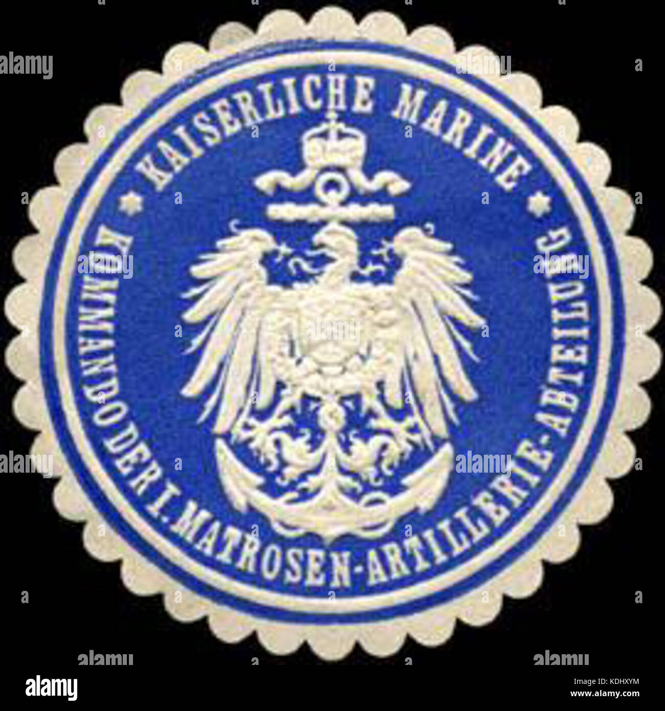 Siegelmarke Kaiserliche Marine Kommando der I. Matrosen Artillerie