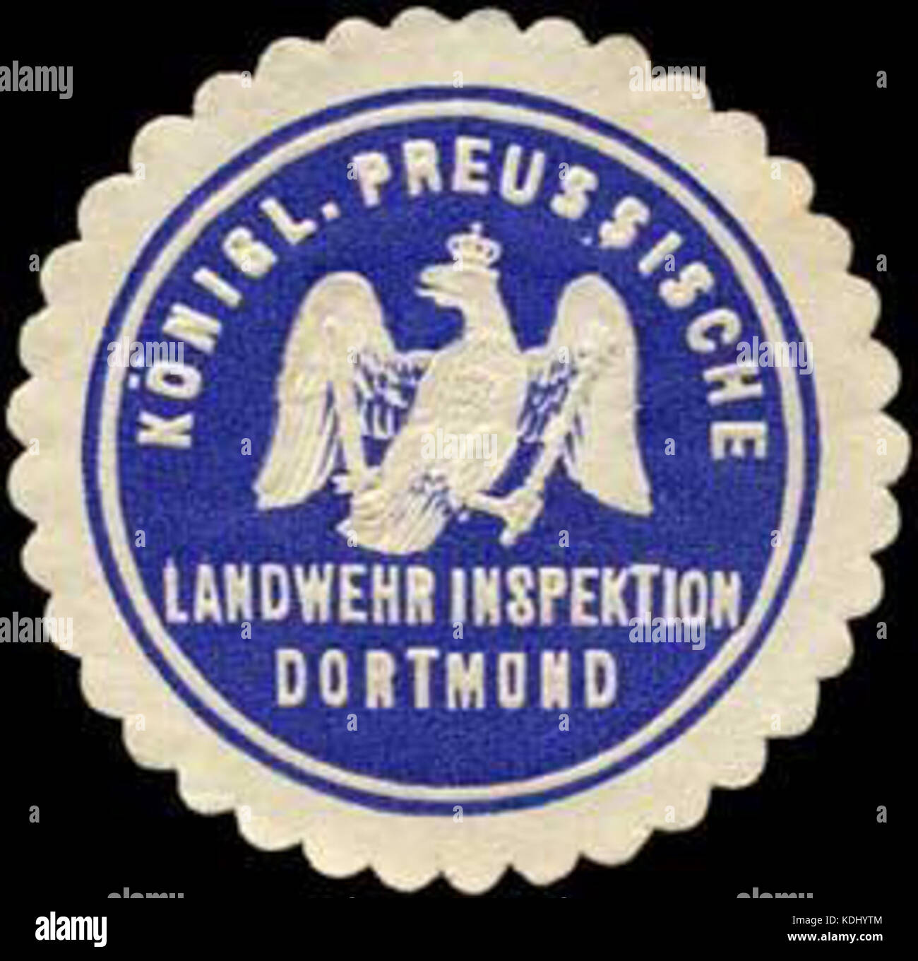 This seal (Siegelmarke) from the K.Pr. Landwehr Inspection represents a ...