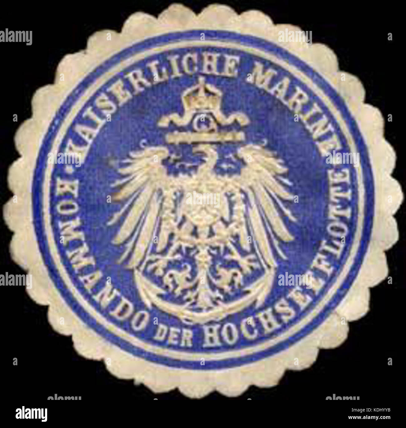 Siegelmarke Kaiserliche Marine Kommando der Hochseeflotte W0283767 Stock Photo