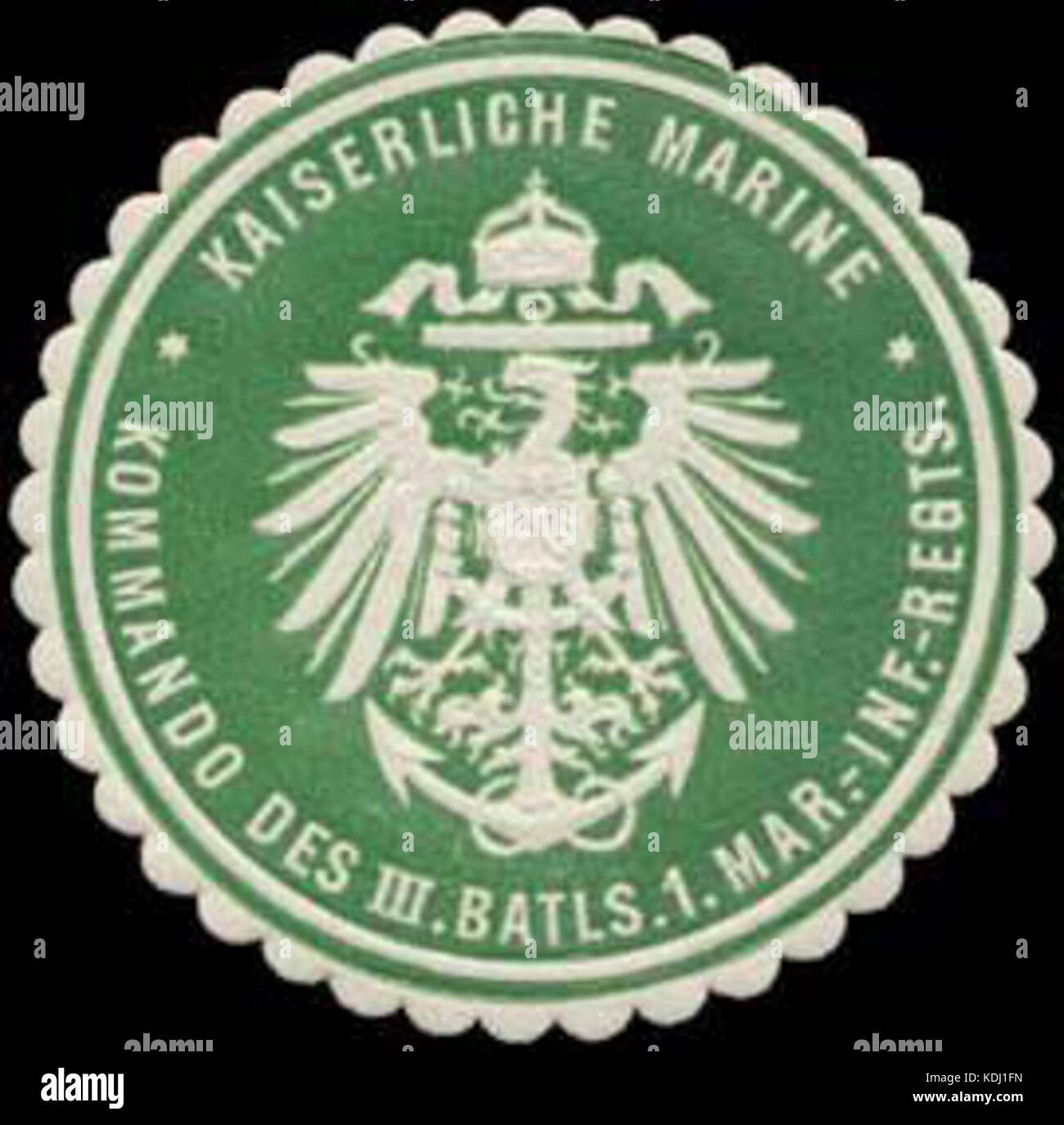 Siegelmarke K. Marine Kommando des III. Batls. 1. Marine Infanterie