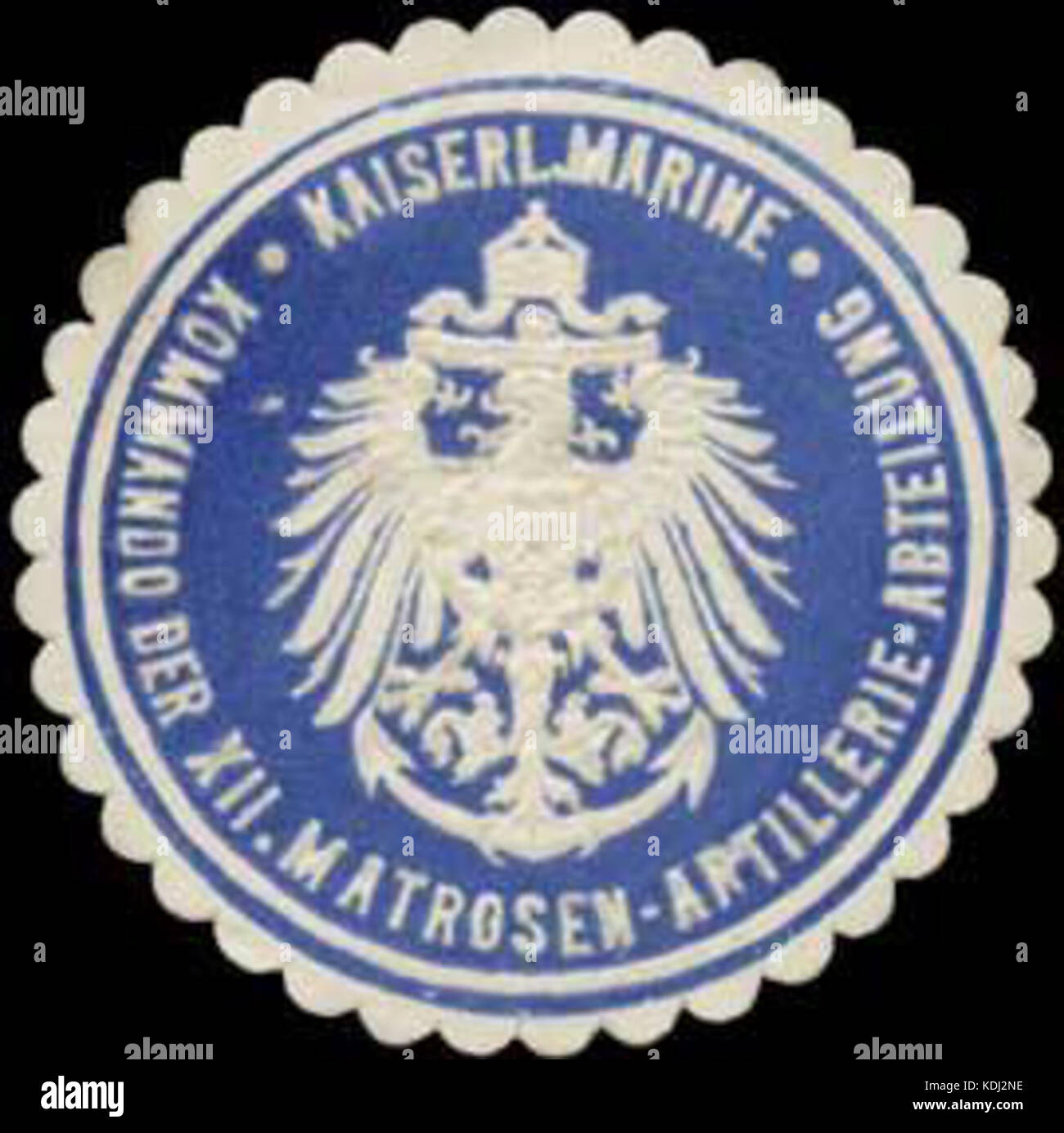 Siegelmarke K. Marine Kommando der XII. Matrosen Artillerie Abteilung