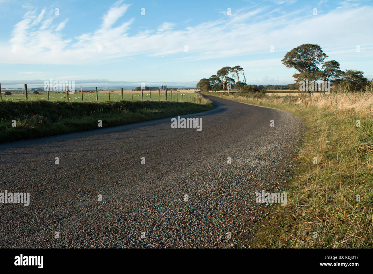 Country Road, Fearn, Rosshire, Scottish Highlands Stock Photo