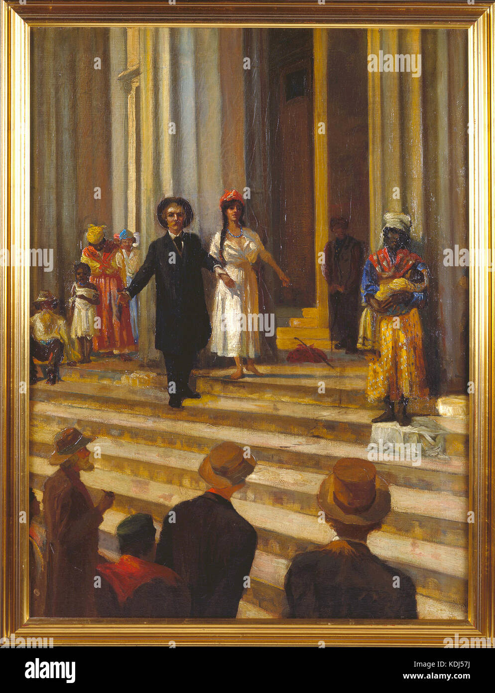 Painting of a Slave Sale in St. Louis Stock Photo