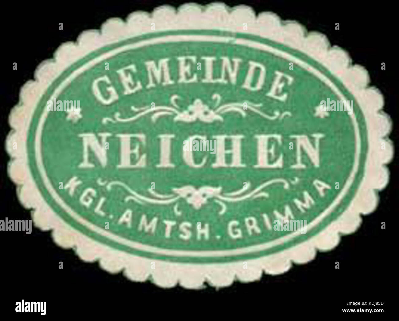 Siegelmarke Gemeinde Neichen   Kgl. Amtshauptmannschaft Grimma W0252501 Stock Photo