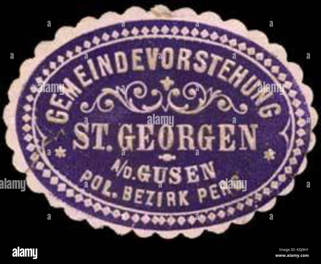 Siegelmarke Gemeindevorstehung St. Georgen a d Gusen   Polizei Bezirk Perg W0261768 Stock Photo