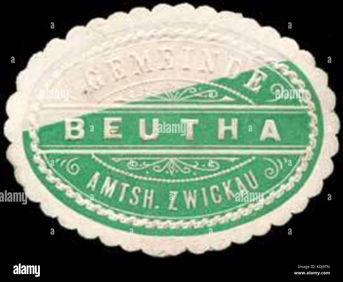 A historic postal marking from Beutha, part of the Zwickau district in