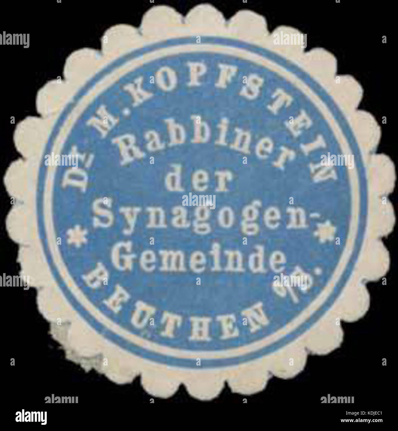 Siegelmarke Dr. M. Kopfstein Rabbiner W0329070 Stock Photo