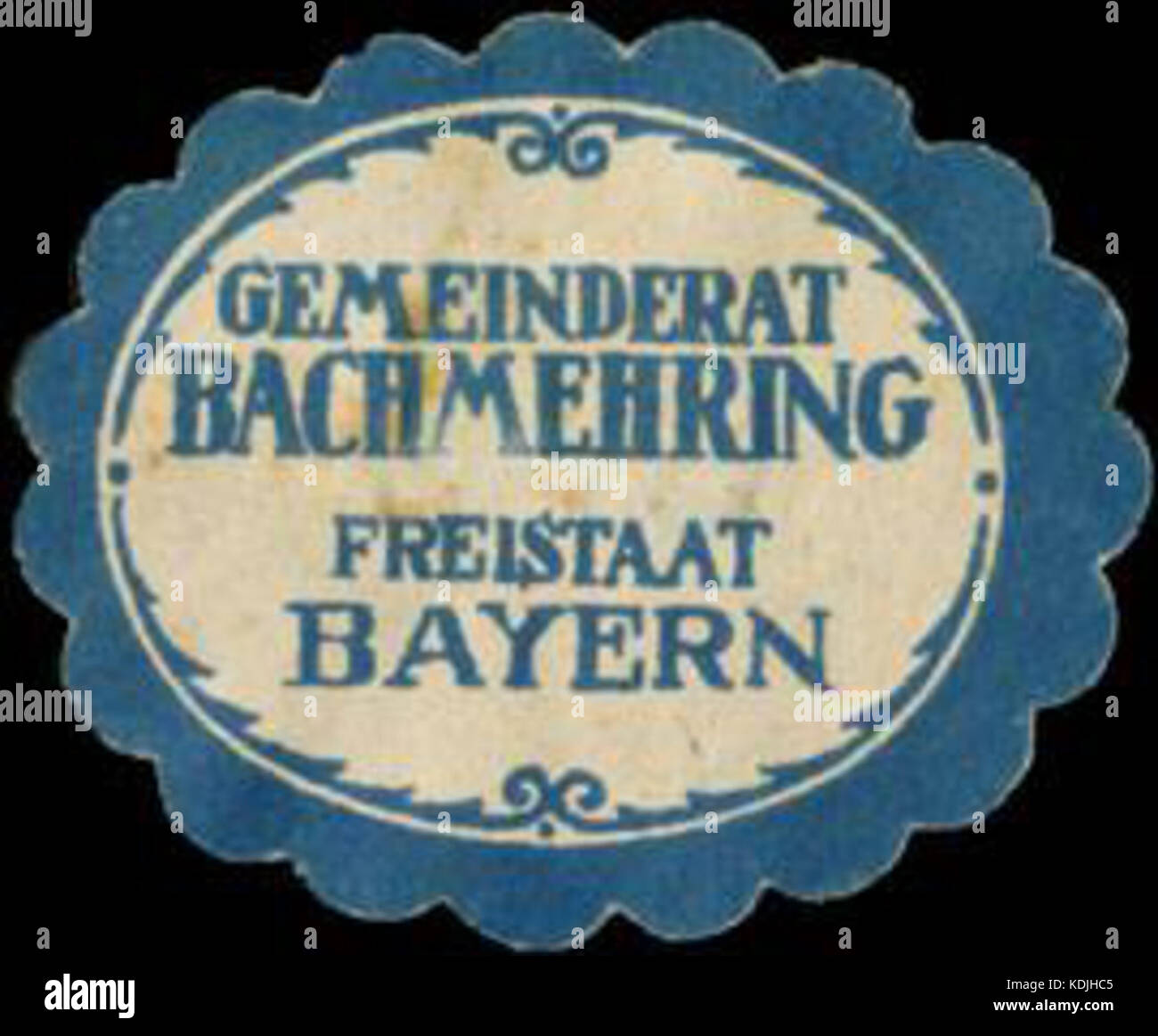 Siegelmarke Gemeinderat Bachmehring Freistaat Bayern W0382756 Stock Photo