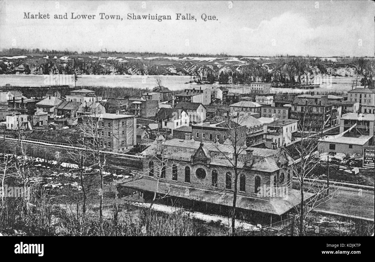 Market and Lower Town, Shawinigan Falls, Que Stock Photo Alamy