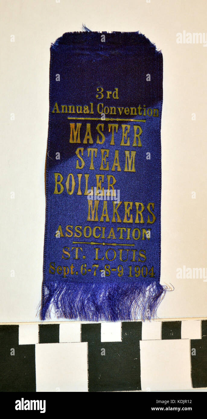 Master Steam Boiler Makers Association Convention Ribbon collected by George Hench at the 1904 World's Fair Stock Photo