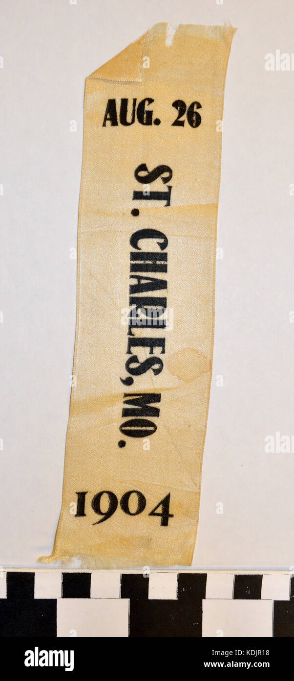 St. Charles Day Ribbon collected by George Hench at the 1904 World's Fair Stock Photo