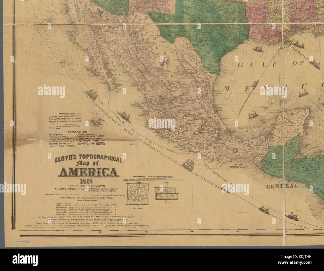 Lloyd 39 s topographical map of America - Lloyds Topographical Map Of America 1871 Nypl B20733340 5404021 KDJTHH