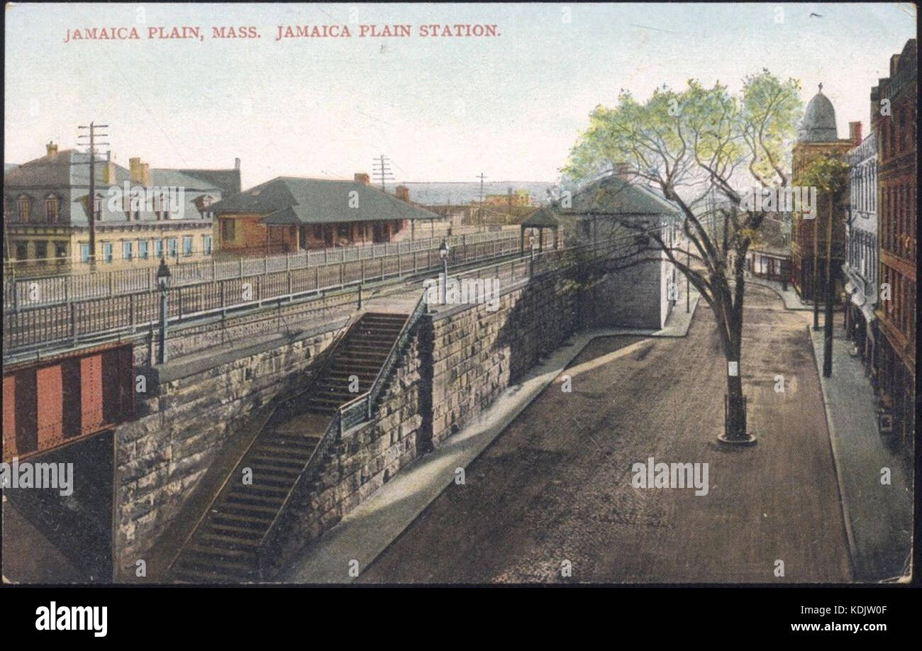 Jamaica Plain station postcard (2 Stock Photo Alamy