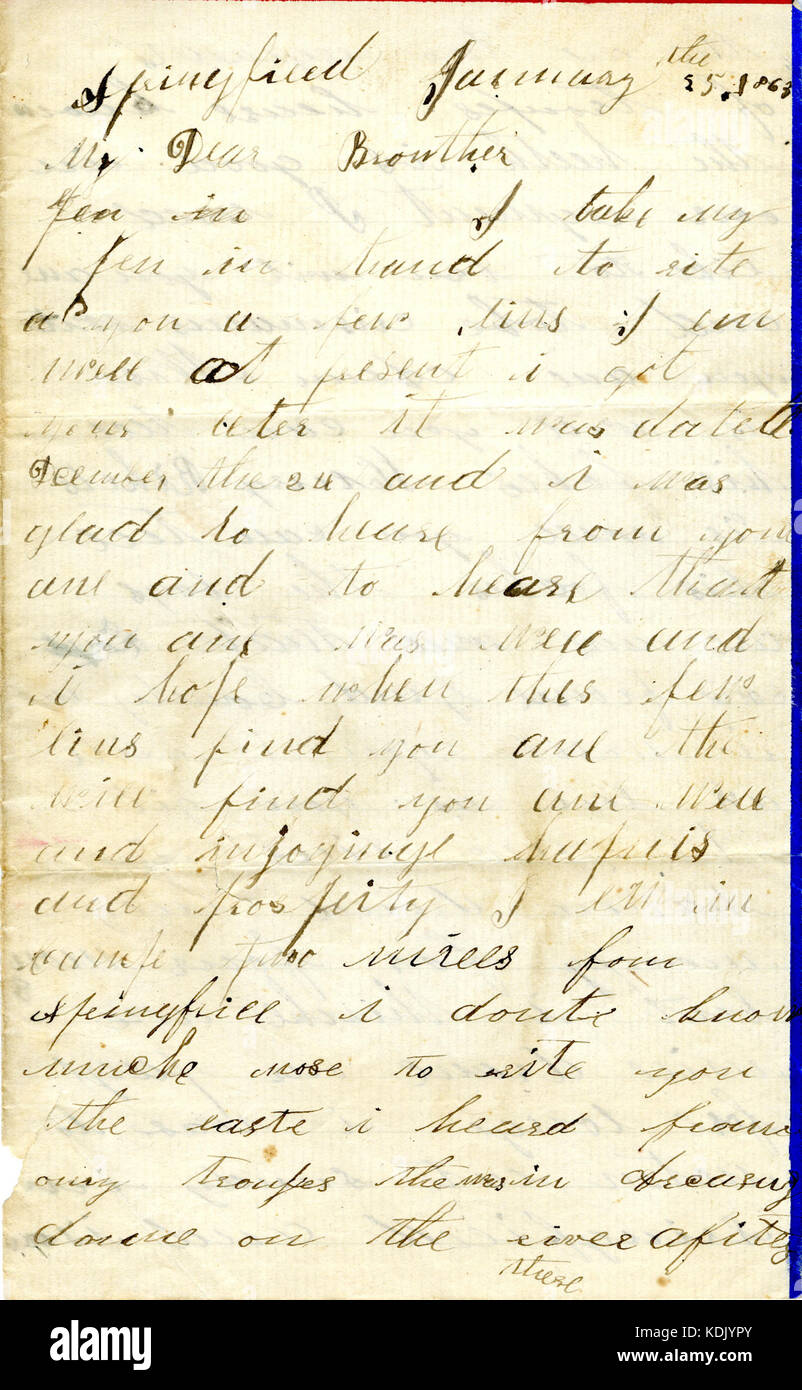 Springfield Ma Letter Letter signed George Wolz, Springfield, to his brother John, January 25 ...