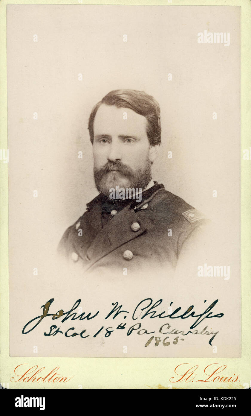 John W. Phillips, Lieutenant Colonel, 18th Pennsylvania Cavalry (Union) Stock Photo