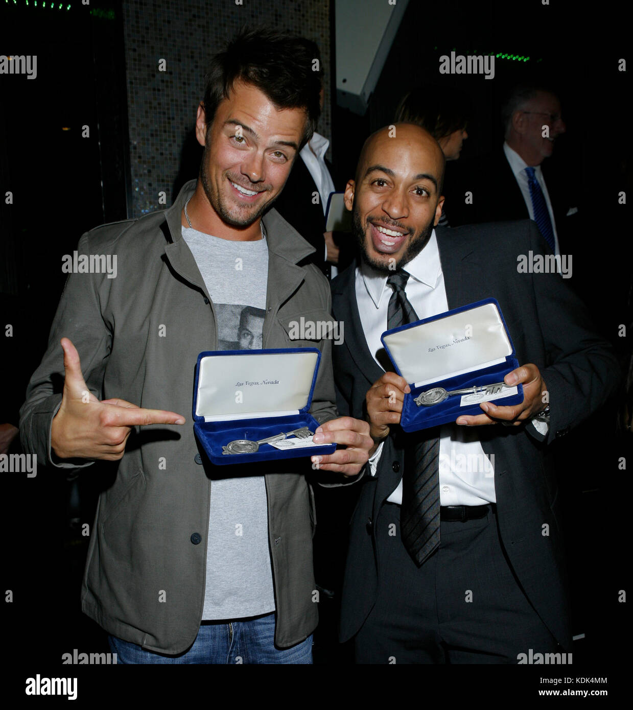 Josh Duhamel and James Lesure pictured at the 'Keys to the City' ceremony as the show 'Las Vegas' celebrates its 100th episode at Ghostbar at The Palms Casino Resort on January 10, 2008 in Las Vegas, Nevada. © Kabik / MediaPunch Stock Photo