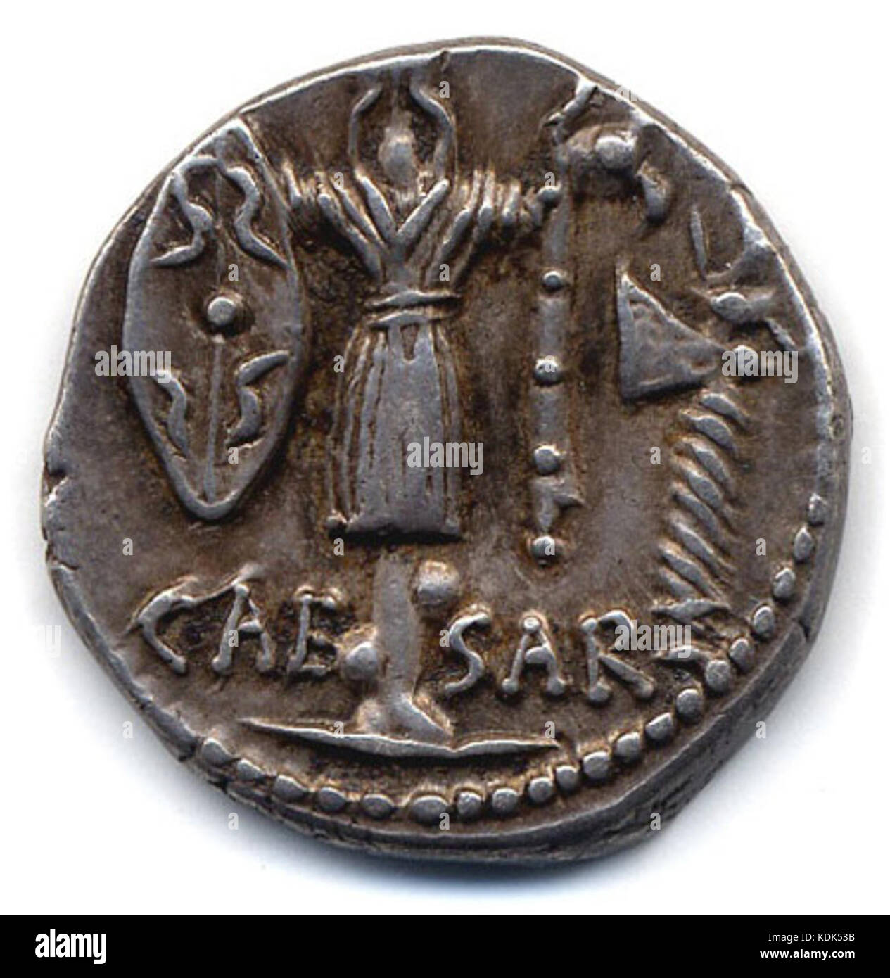 RRC 452 2 Julius Caesar coin Stock Photo