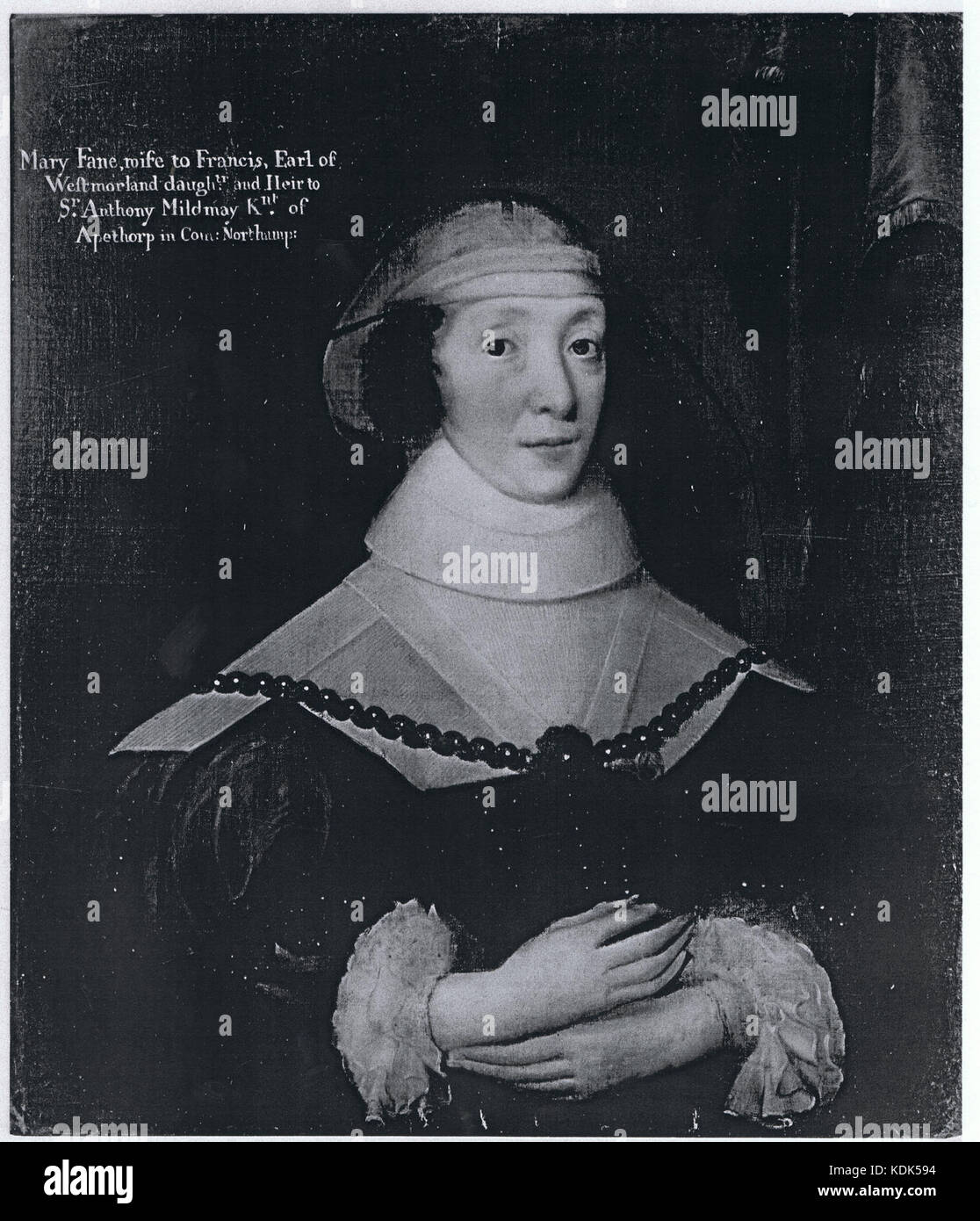Mary Fane, wife to Francis, Earl of Westmorland, daughter and Heir to Sir Anthony Mildmay, Kt of Apethorp in County Northampton Stock Photo