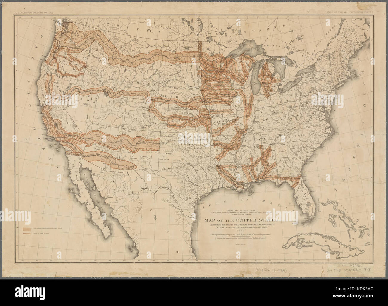 Map of the United States exhibiting the grants of lands made by the