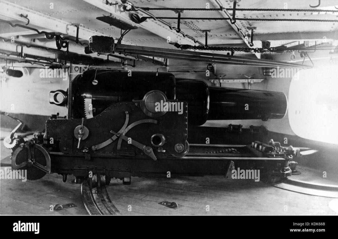 HMS Iron Duke (1870) 9 inch gun Stock Photo Alamy