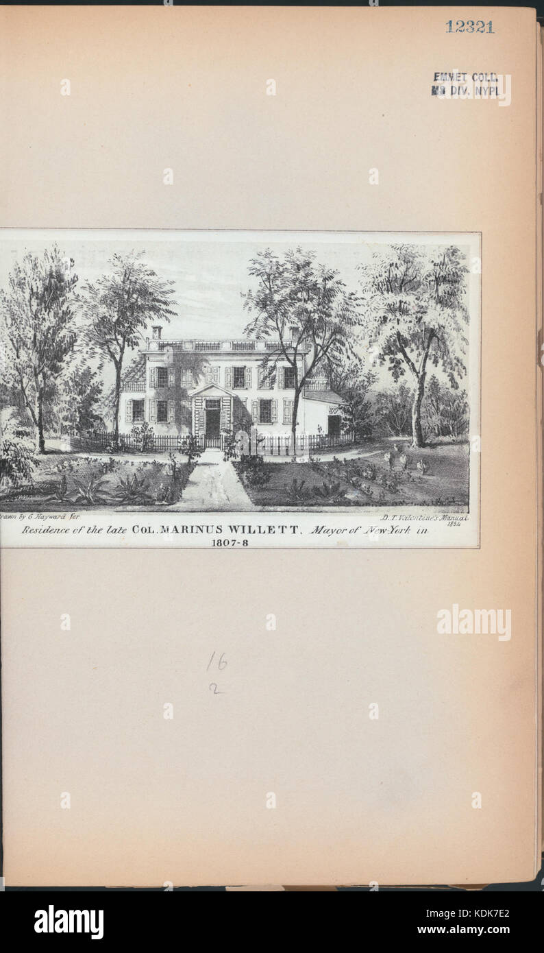 Residence of the late Col. Marinus Willett, mayor of New York in 1807 8