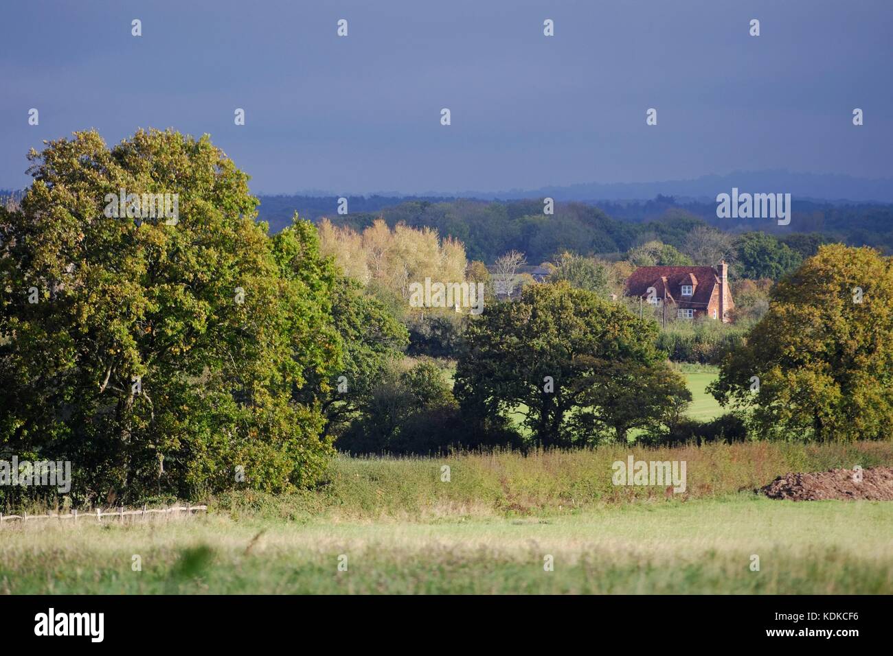 Ripe, East Sussex. 14th October 2017. Sunshine and showers in East Sussex. © Peter Cripps/Alamy Live News Stock Photo