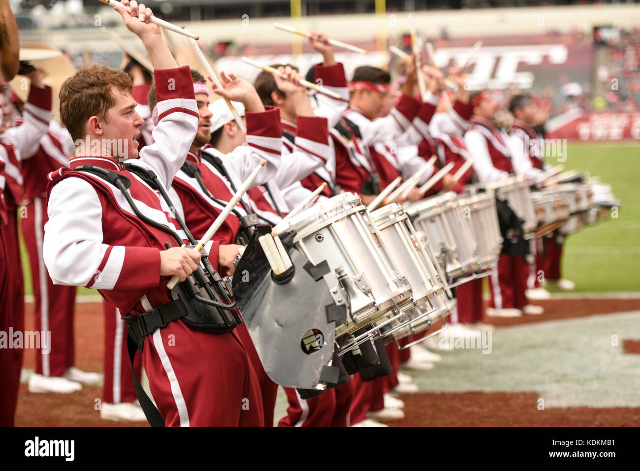 Philadelphia, Pennsylvania, USA. 14th Oct, 2017. Temple's Drumline, in action during the game against UConn, at Lincoln Financial Field in Philadelphia PA Credit: Ricky Fitchett/ZUMA Wire/Alamy Live News Stock Photo