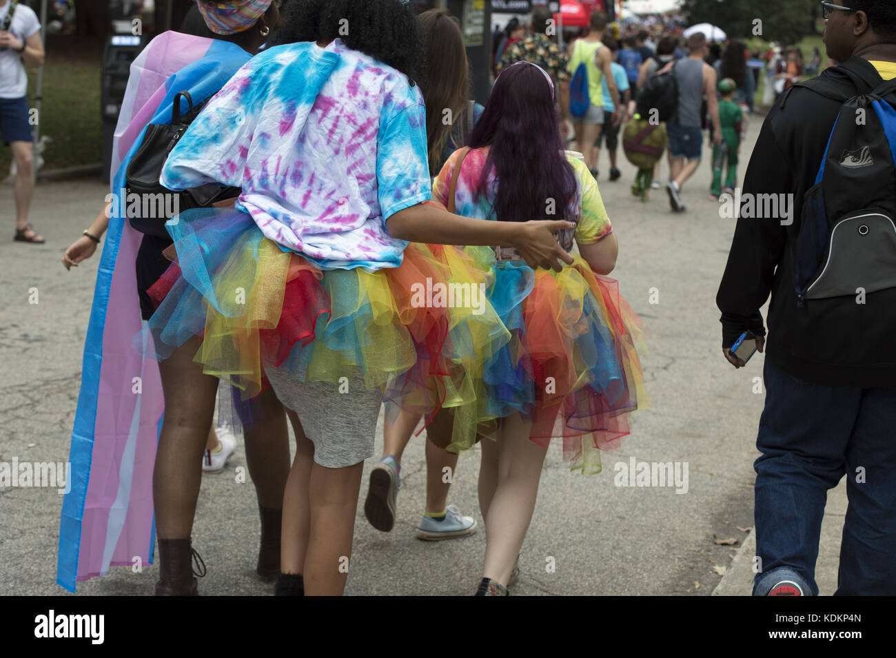 Atanta, GA, USA. 14th Oct, 2017. Transgender Pride march in midtown Atlanta with an abundance of teens present, visual proof that students are becoming increasing comfortable in emerging as transgender, non-binary or queer. Credit: Robin Rayne Nelson/ZUMA Wire/Alamy Live News Stock Photo