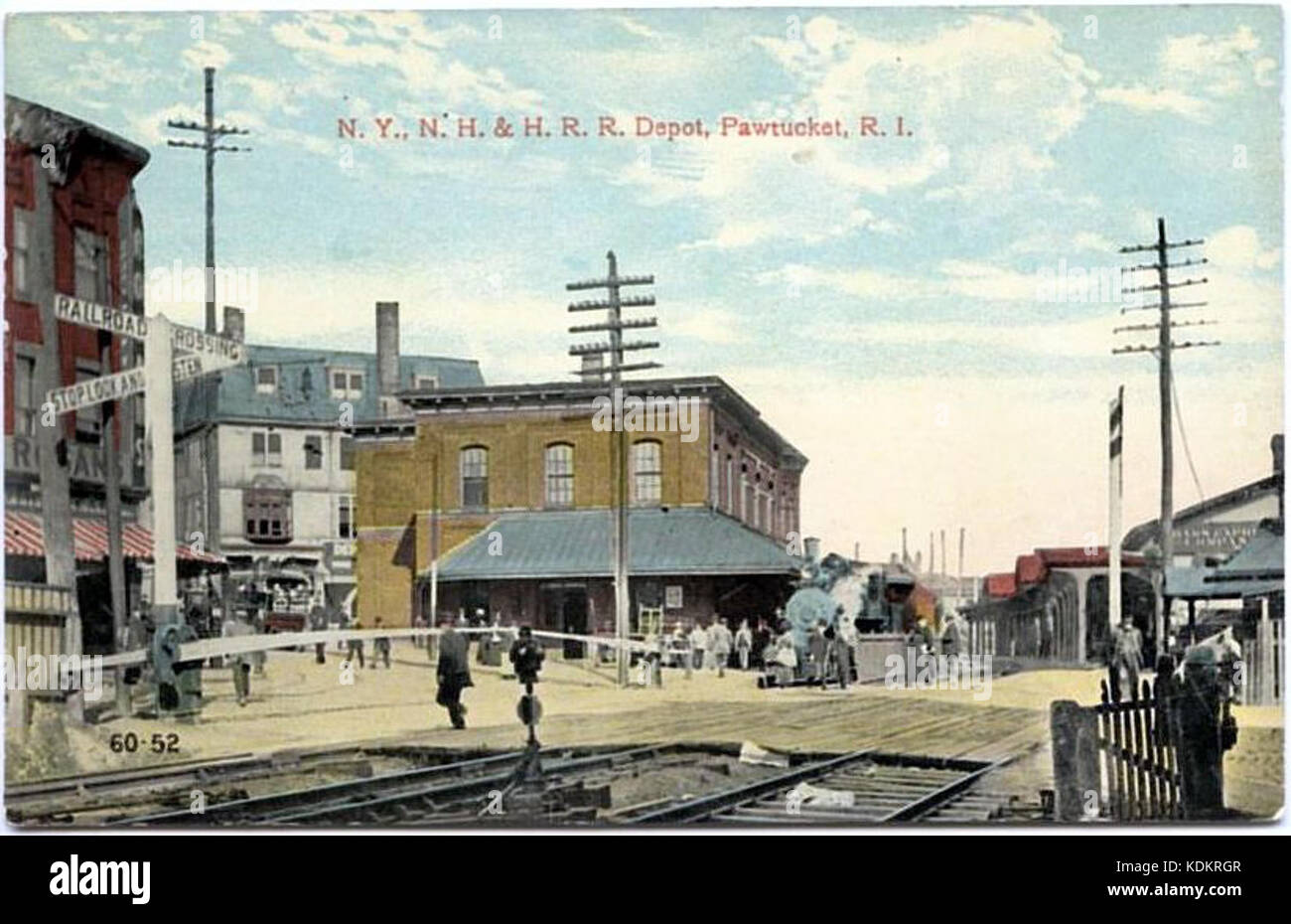 Pawtucket station postcard Stock Photo Alamy