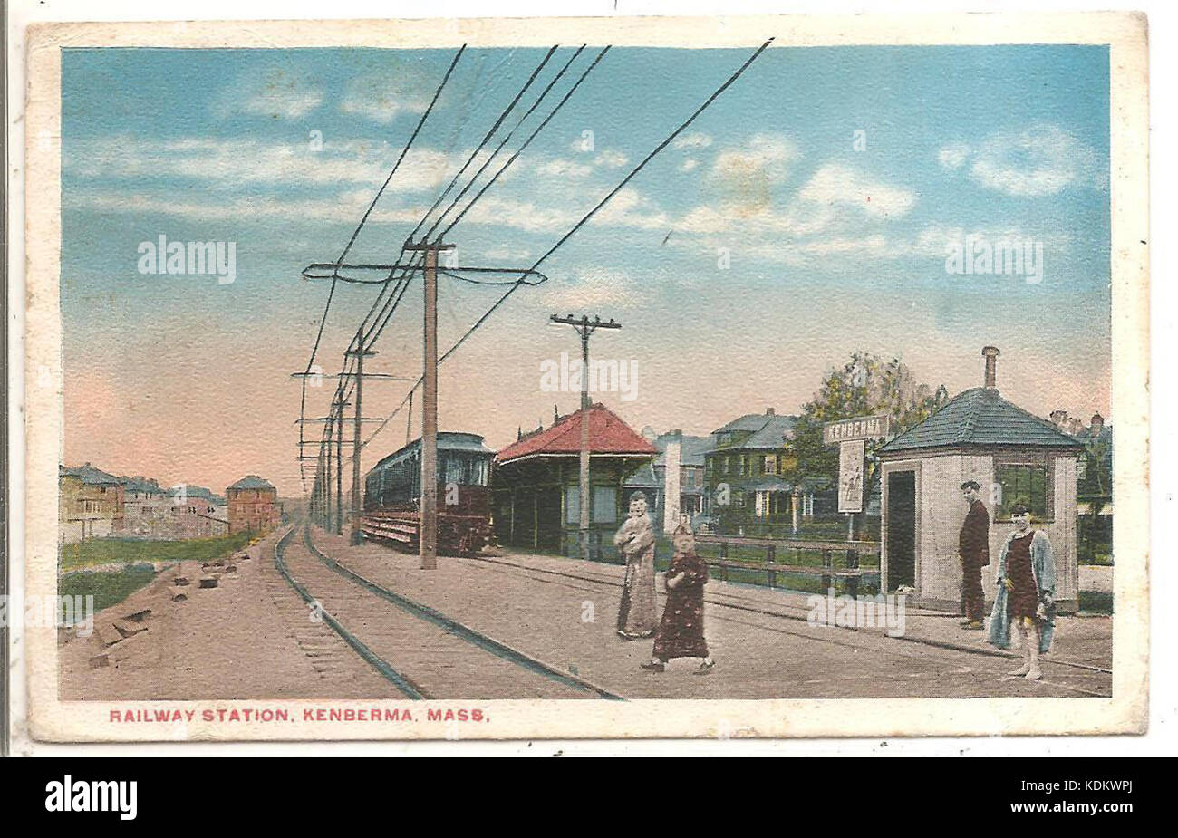 Kenberma station 1919 postcard Stock Photo