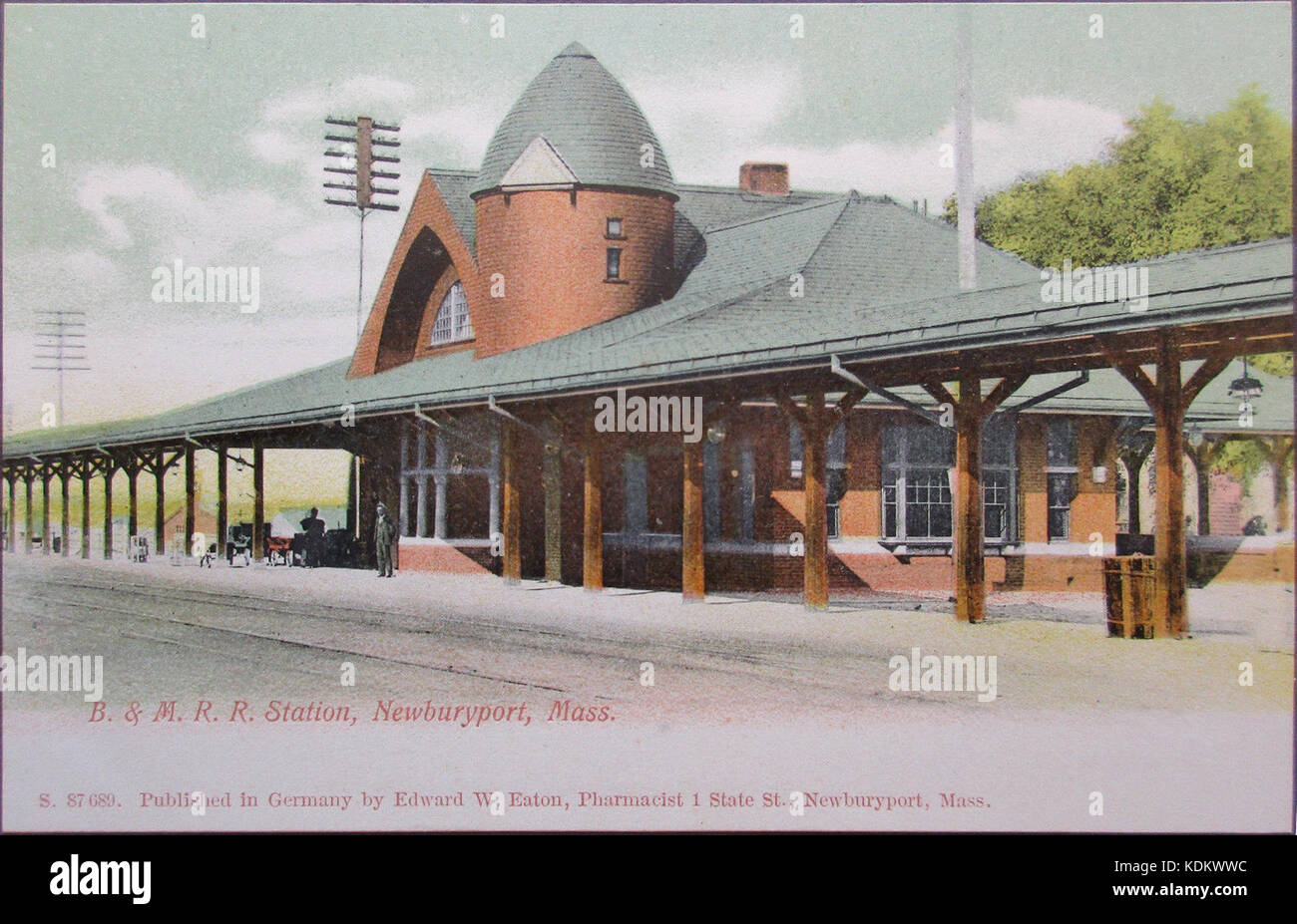 Newburyport station undivided back postcard Stock Photo Alamy