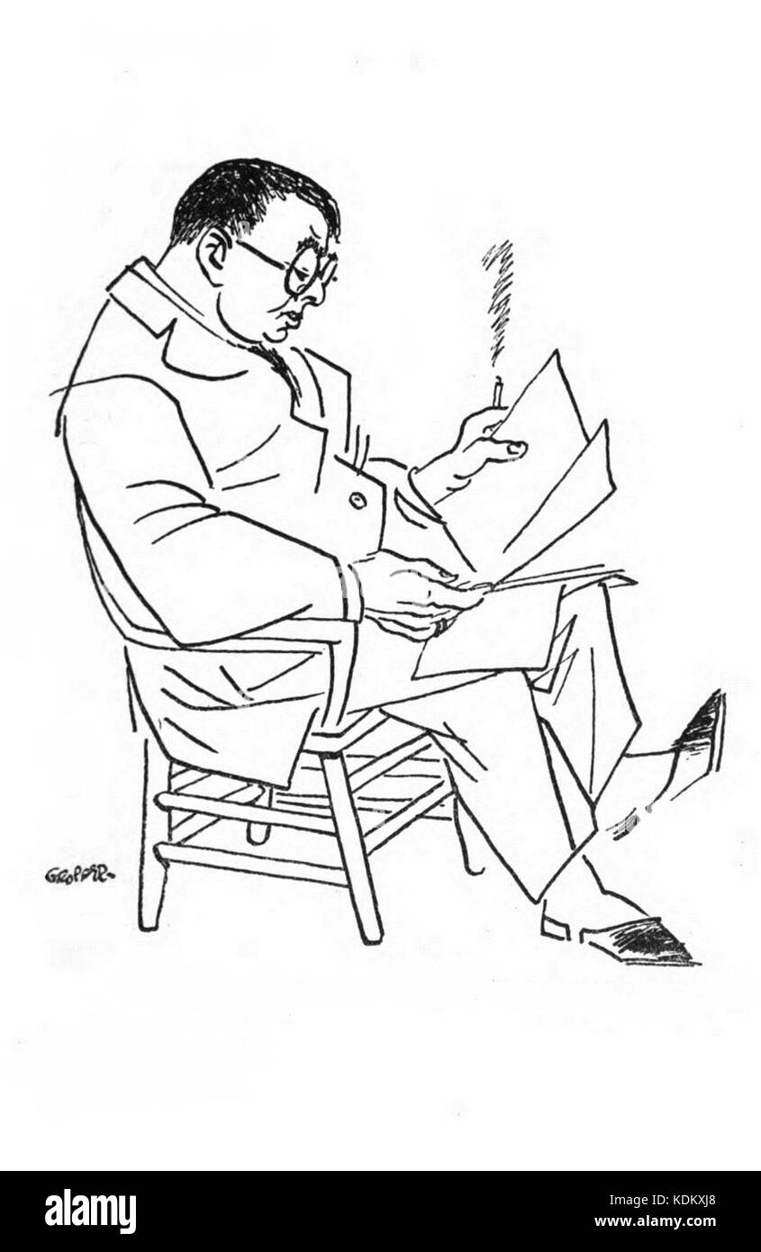 Sketch of Joseph Hergesheimer Stock Photo Alamy