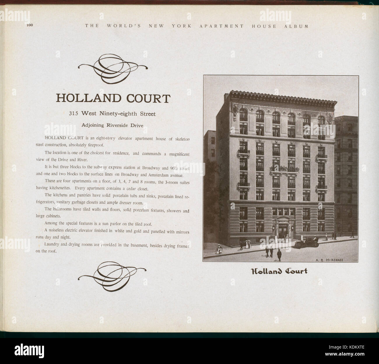 Holland Court. 315 West eighth Street Adjoining Riverside Drive