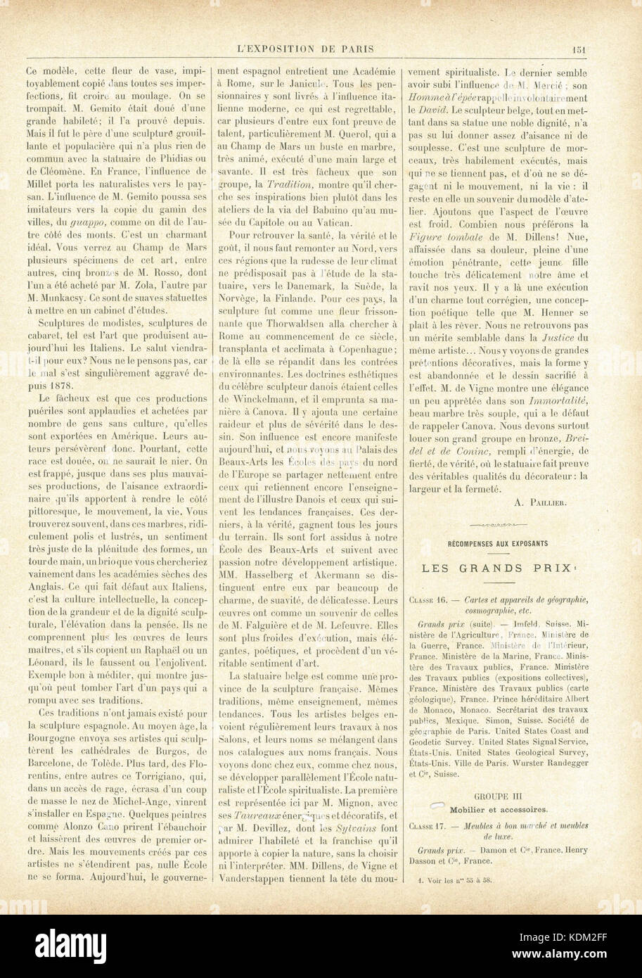 L'Exposition de Paris de 1889 No59 page 151 Stock Photo - Alamy