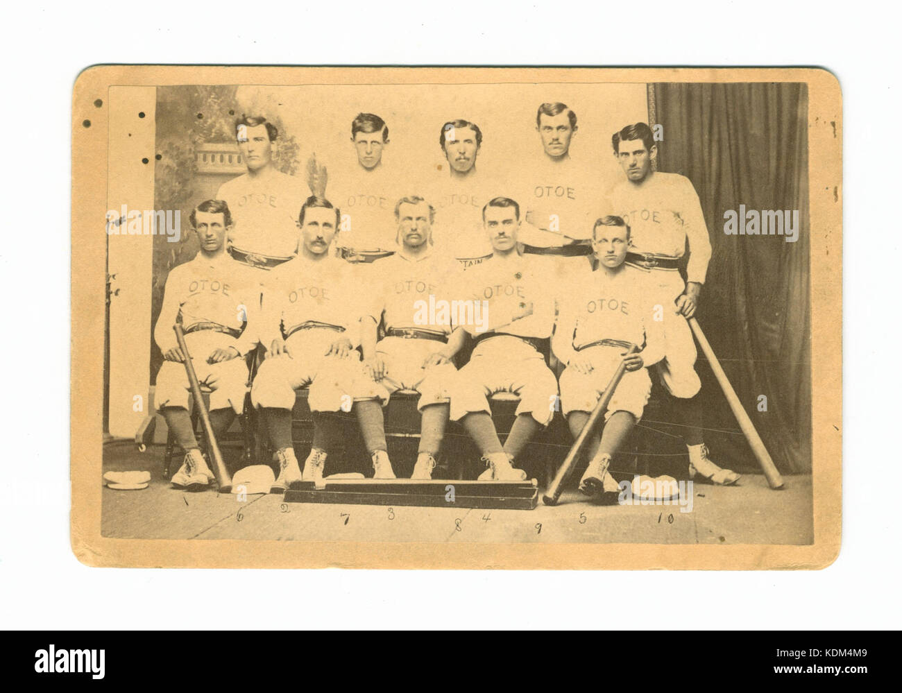 OTOE. Baseball Club, 1875, E. L. Freeman, M. C. Freeman, M. C. Powell (NYPL b13537024 56343) Stock Photo