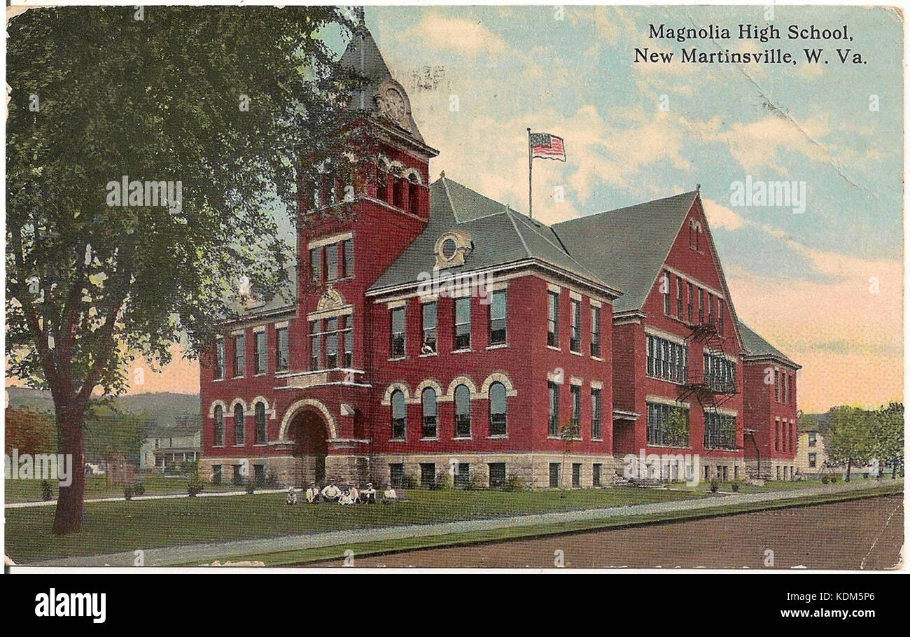 Historic photograph of Magnolia High School in New Martinsville, West