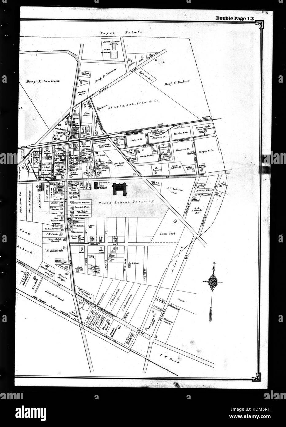 Jarvis Andrew Lattin properties in Farmingdale, New York in 1906 Stock Photo