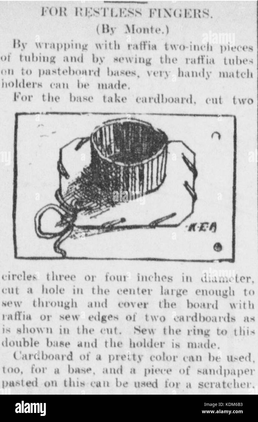 Instructions on how to build a match holder Stock Photo Alamy