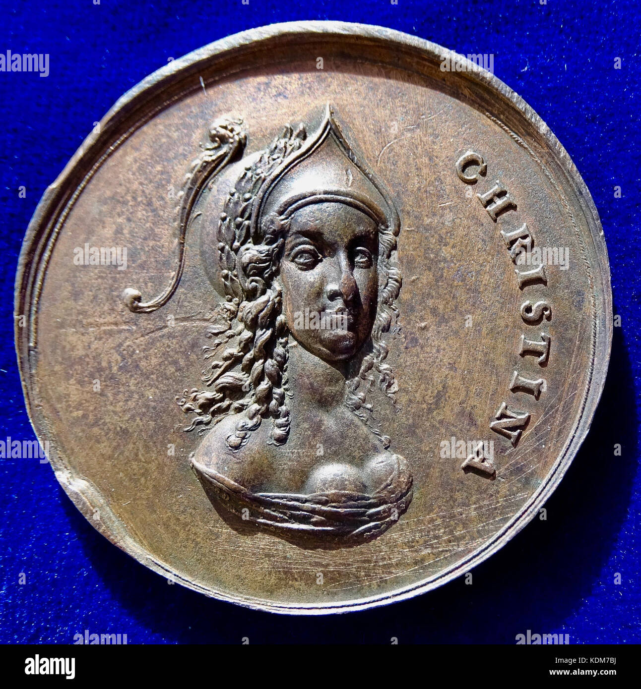 Sebastian Dadler Original Medal N.D. (1648), Christina of Sweden, Peace of Westphalia. Obverse Stock Photo