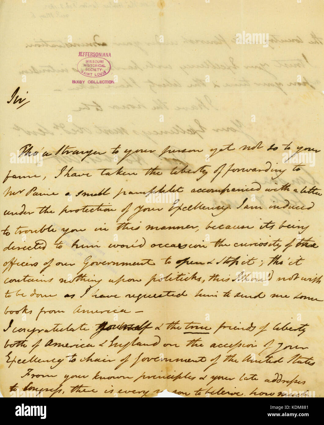 Letter Signed Thomas Hobbes Scott, London, To Thomas Jefferson 