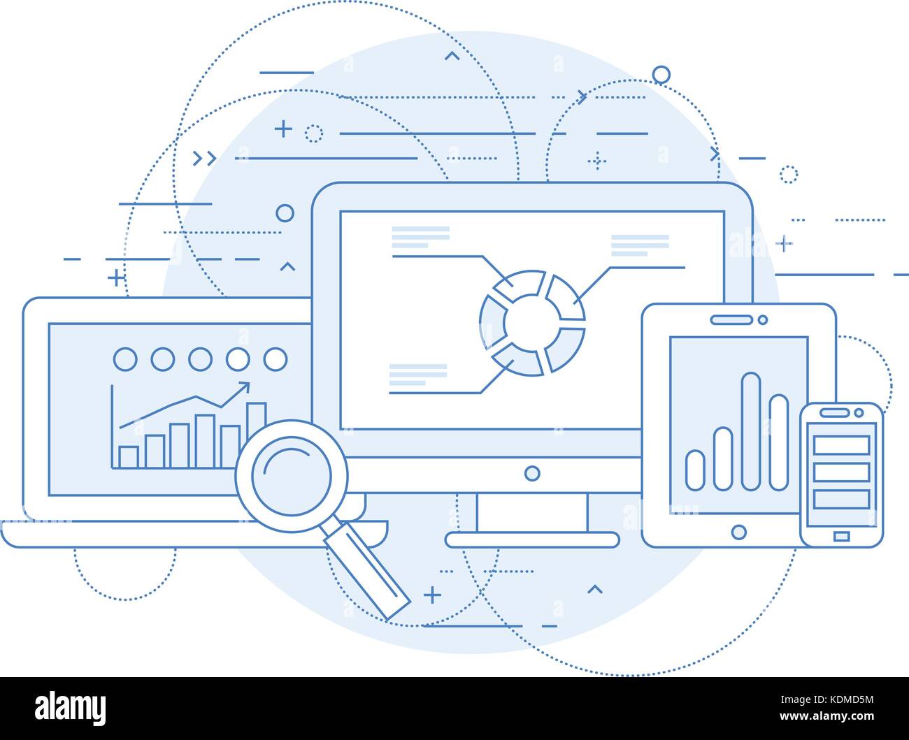 Website analytics and online marketing research abstract design Stock Vector