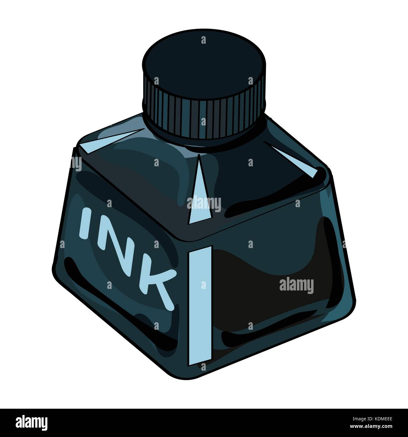 Isolated Ink Bottle cartoon on white Background Vector Illustration