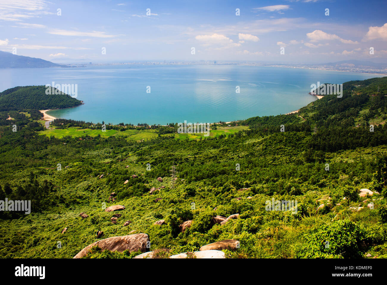 Nam Chon Bay - Hai Van pass, Da Nang, Vietnam. Nam Chon bay at the foot of the Hai Van Pass, between Nam O and nose Isabelle Stock Photo