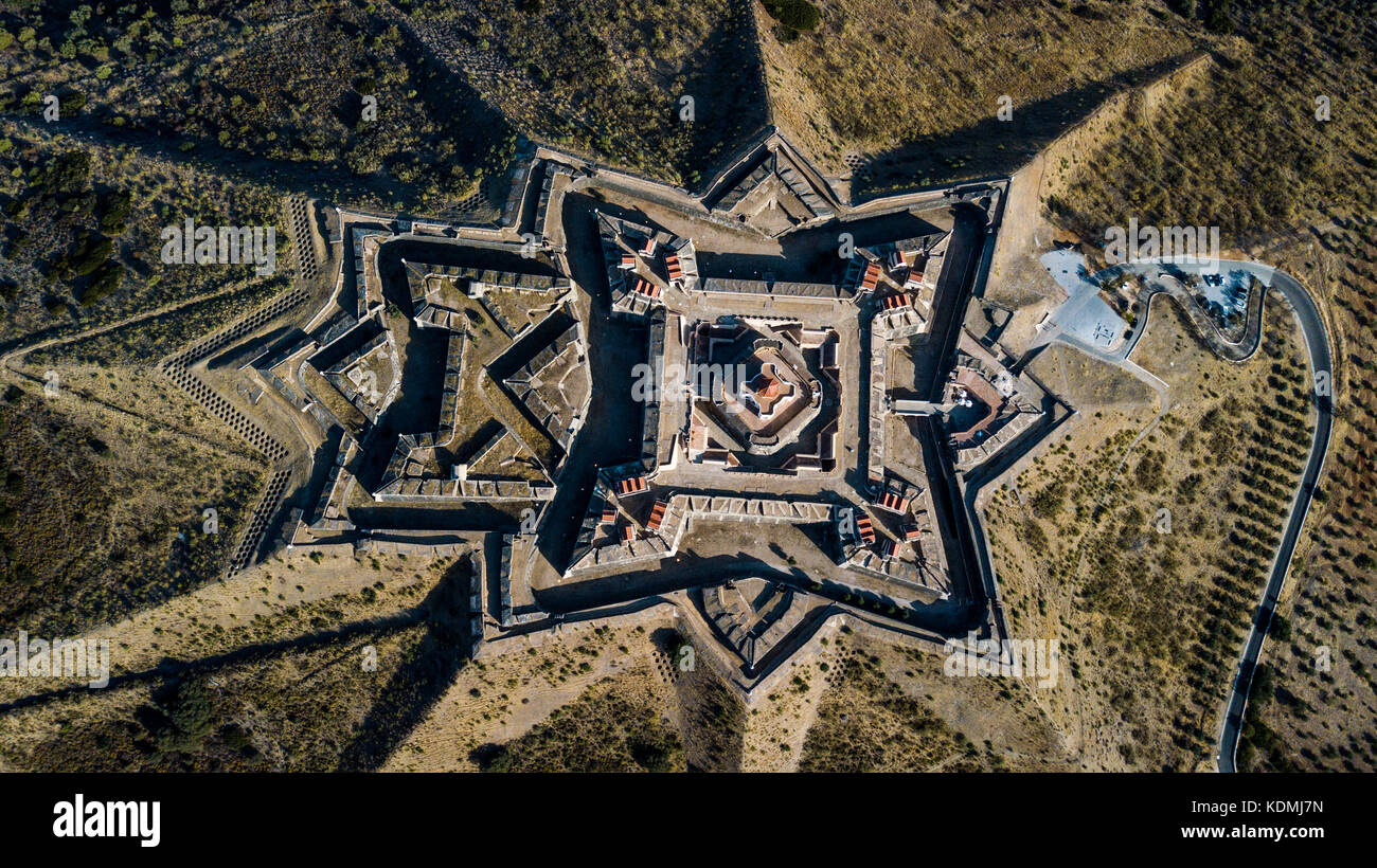 Forte da Graca, Elvas,  Alentejo, Portugal, (Bastion fort or star fort) Stock Photo