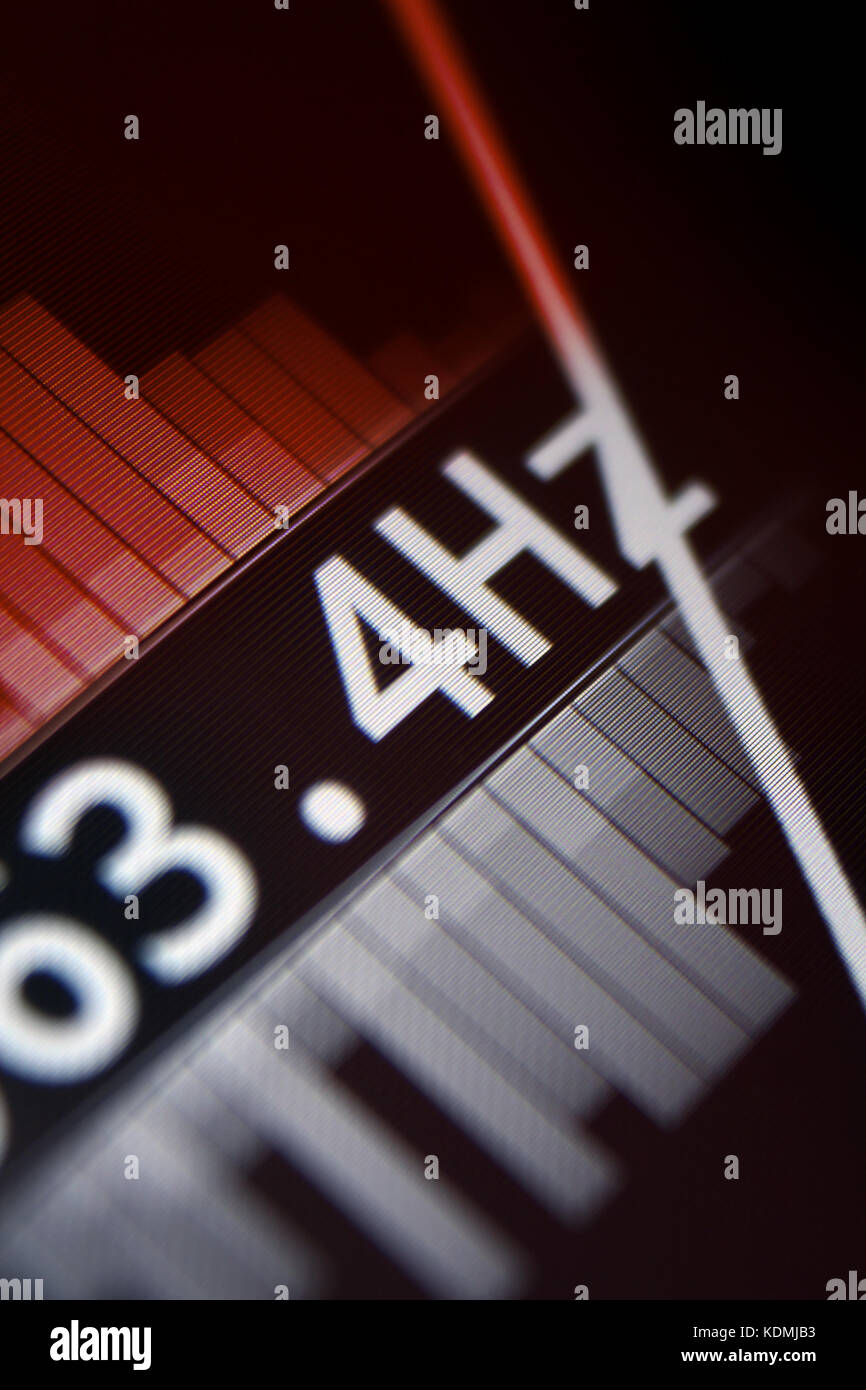 Digital tuner audio equalizer, closeup Stock Photo Alamy