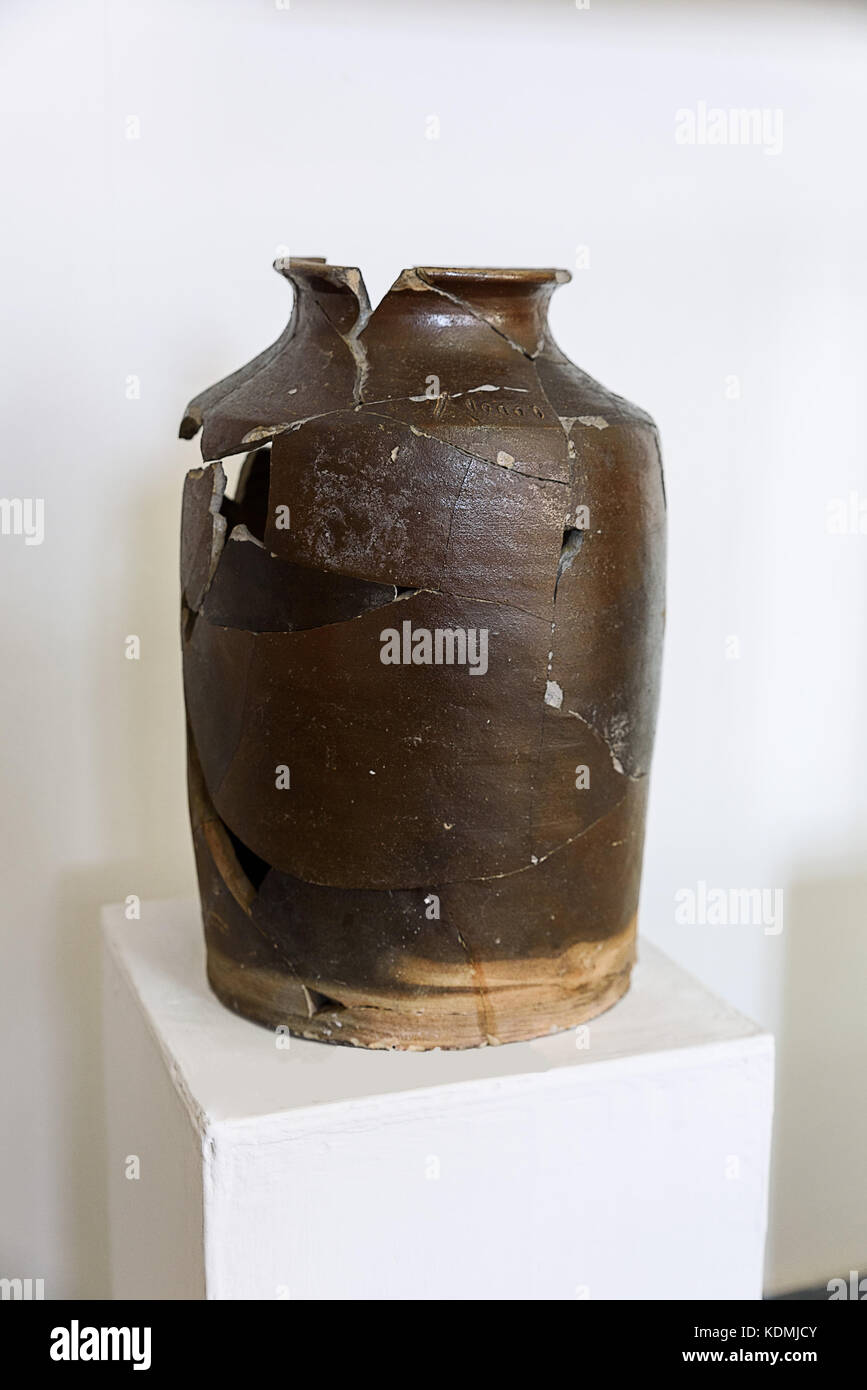 large clay pot in the museum of the Novokuznetsk fortress Stock Photo