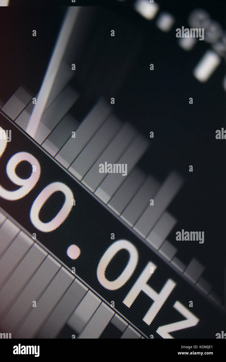 Digital tuner audio equalizer, closeup Stock Photo Alamy
