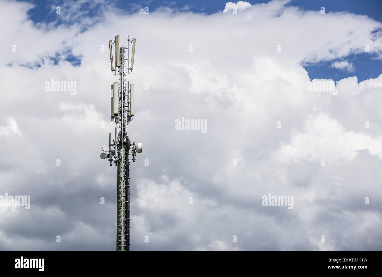 Communication pole on blue sky with cloud Stock Photo