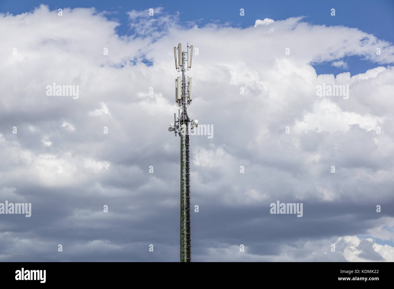 Communication pole on blue sky with cloud Stock Photo